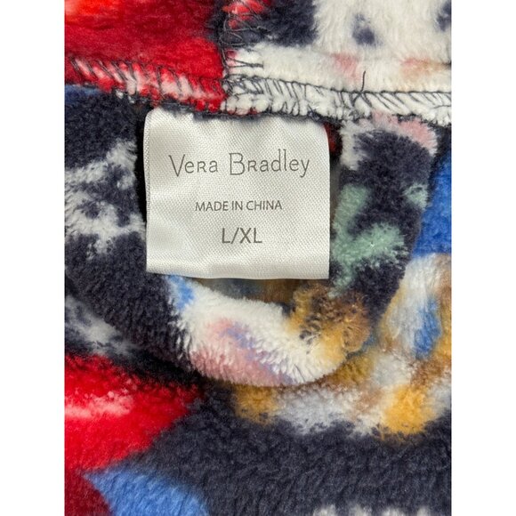 Vera Bradley Hooded Robe Winter Forest Plush Blue Red Bunny Bird Women Size L/XL - Picture 4 of 7